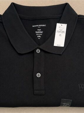 Banana Republic Men's Black Pique Polo XXL